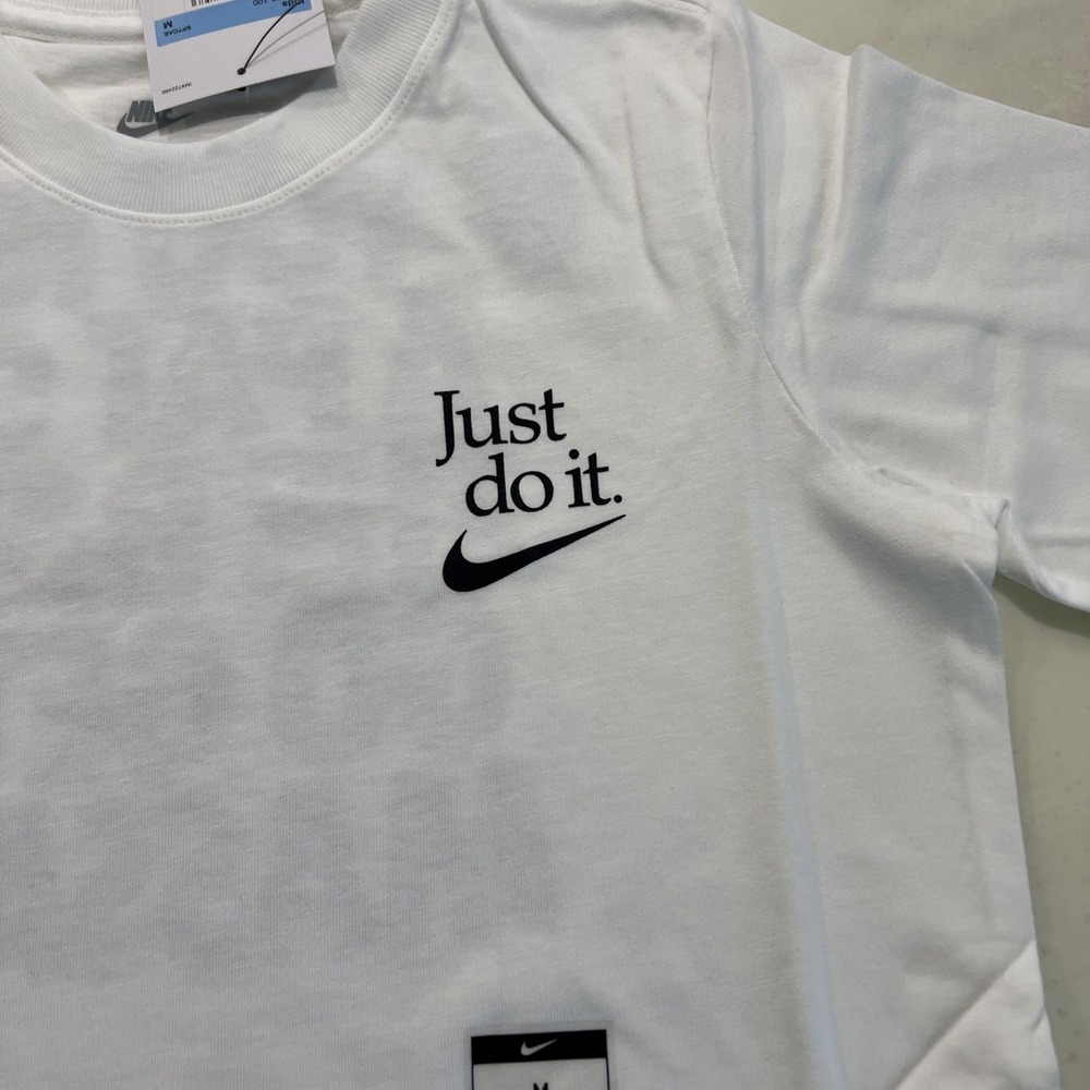 Nike Kids Just Do It T-shirt White Size Medium Back Print Nike Exclusive Promo - Picture 3 of 9
